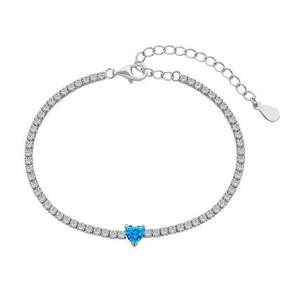 [baslovejewels]0.5 Carat Elegant Romantic Heart Shape Lover Bracelet