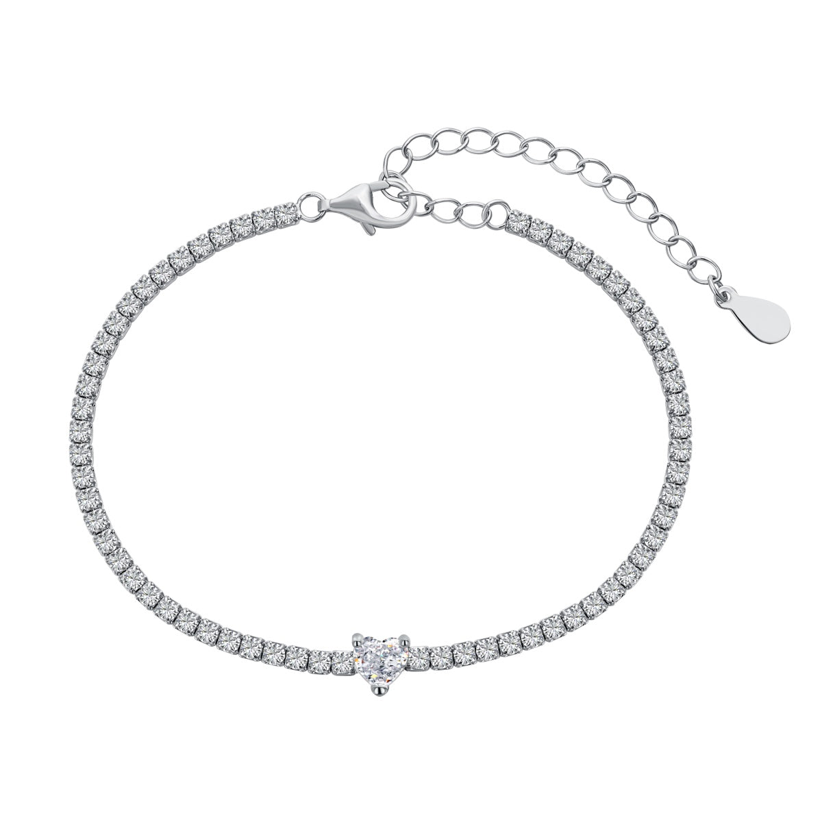 [baslovejewels]0.5 Carat Elegant Romantic Heart Shape Lover Bracelet