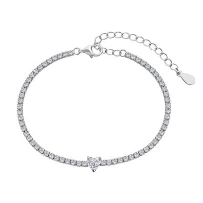 [baslovejewels]0.5 Carat Elegant Romantic Heart Shape Lover Bracelet