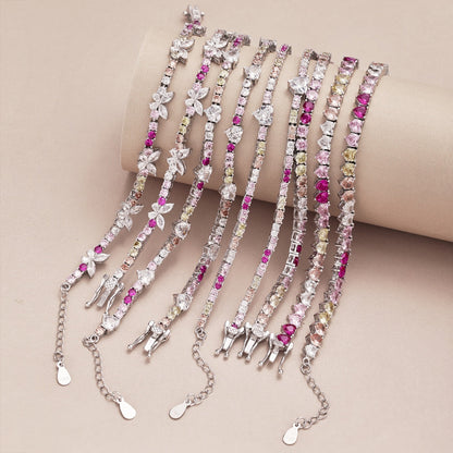 [baslovejewels]Romantic Heart Shape Round Cut Lover Bracelet