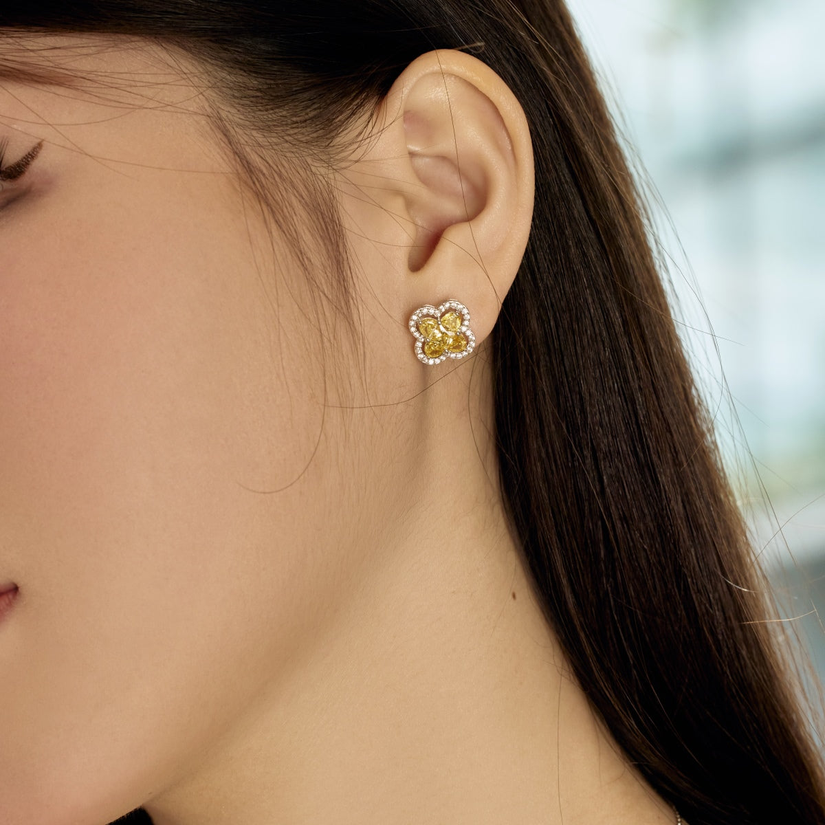 [baslovejewels]Lucky Four-Leaf Clover Exquisite Earrings