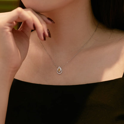 [baslovejewels]Sparkling Pear Cut Necklace