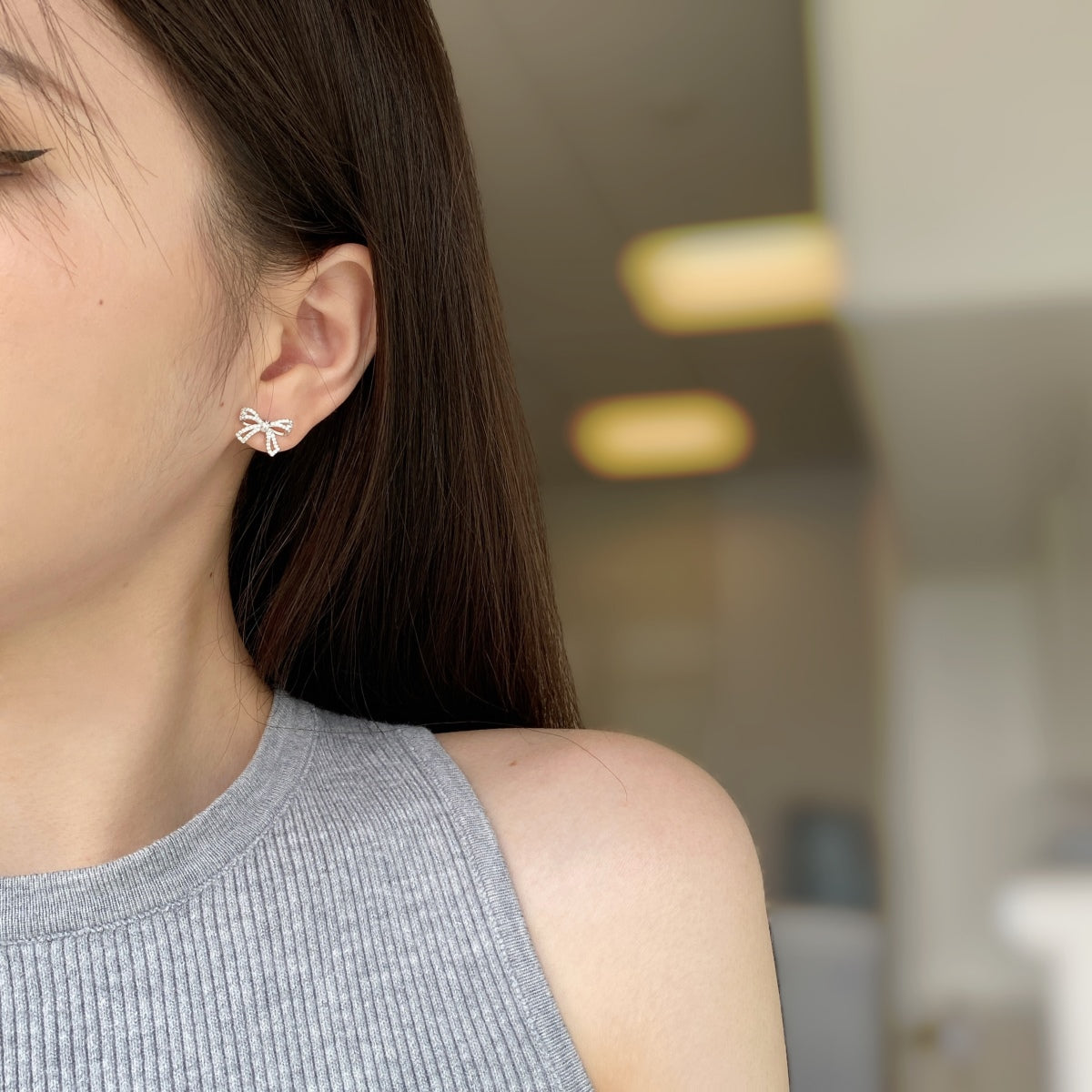 [baslovejewels]Dainty Bow Shape Earrings