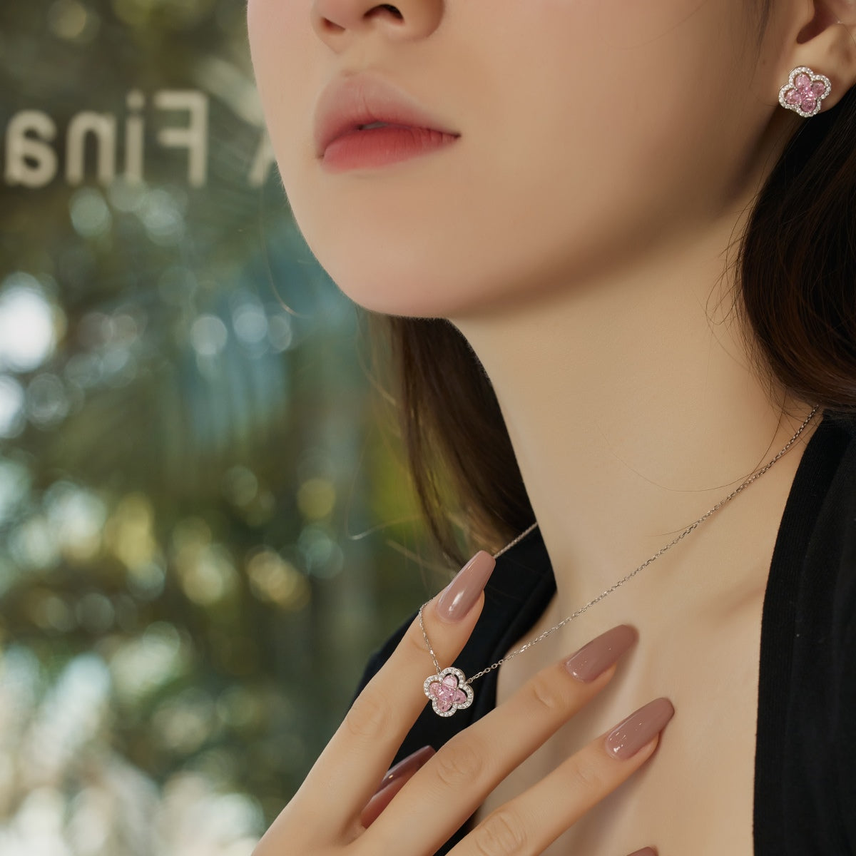 [baslovejewels]Spliced Lucky Four-Leaf Clover Versatile Necklace