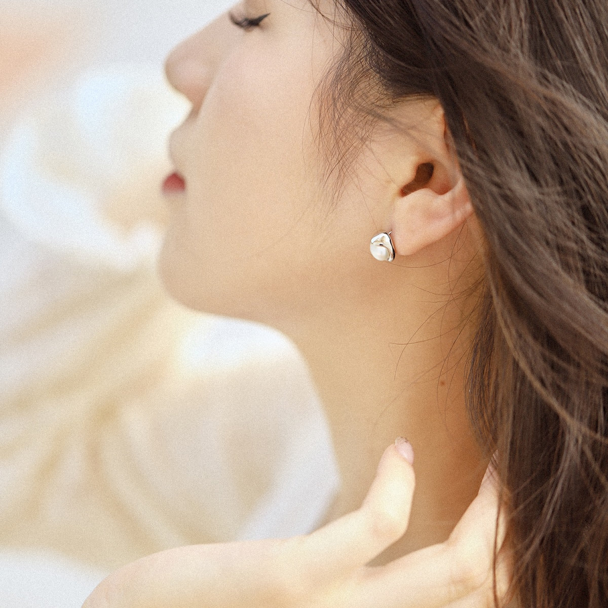[baslovejewels]Dainty Bread Pearl Earrings