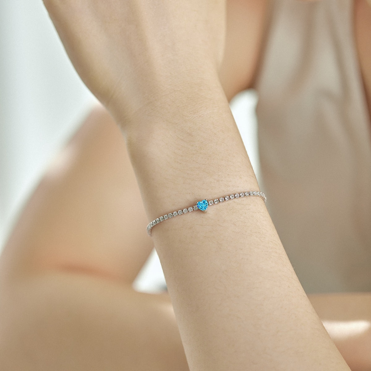 [baslovejewels]0.5 Carat Elegant Romantic Heart Shape Lover Bracelet