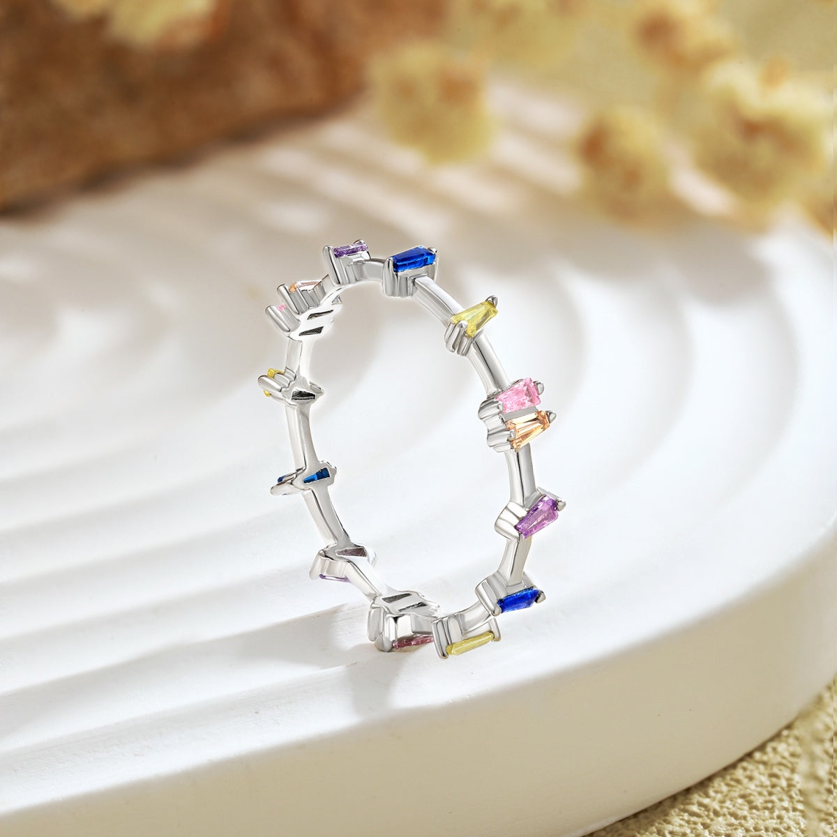 [baslovejewels]Unique Trapezoid Cut Daily Ring