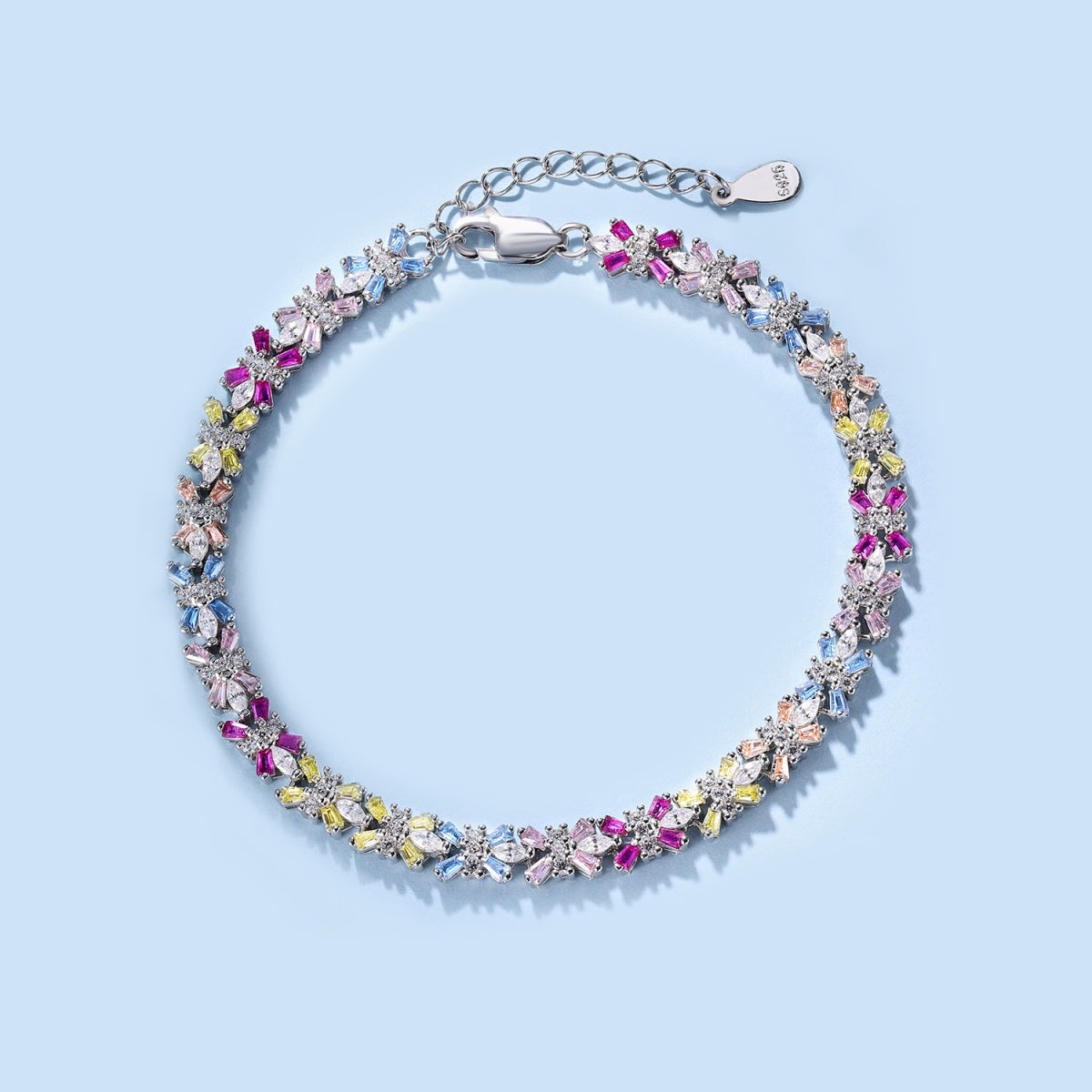 [baslovejewels]Radiant Colorful Emerald Cut Party Bracelet