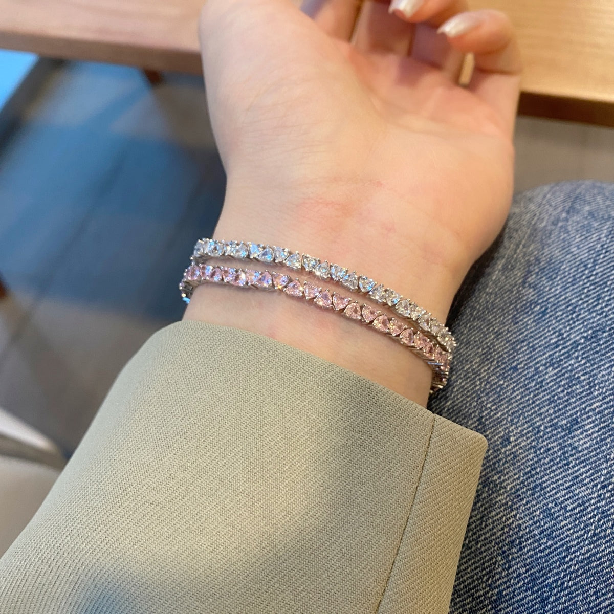 [baslovejewels]Dazzling Romantic Heart Shape Lover Bracelet