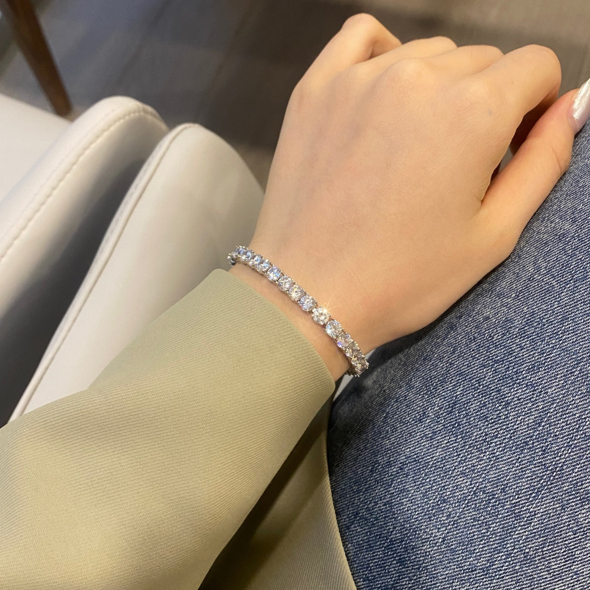 [baslovejewels]Ornate Sparkling Round Cut Wedding Bracelet