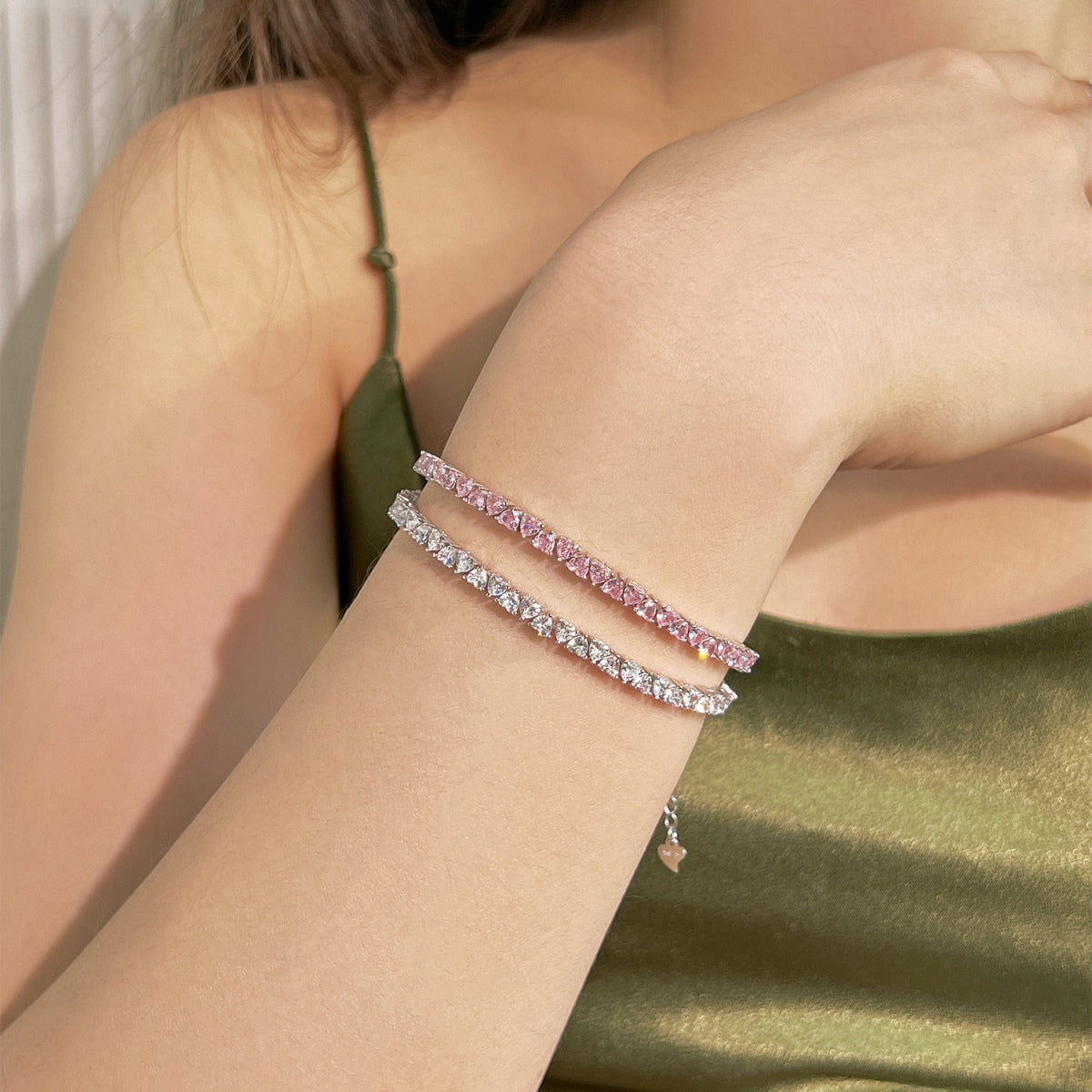 [baslovejewels]Dazzling Romantic Heart Shape Lover Bracelet