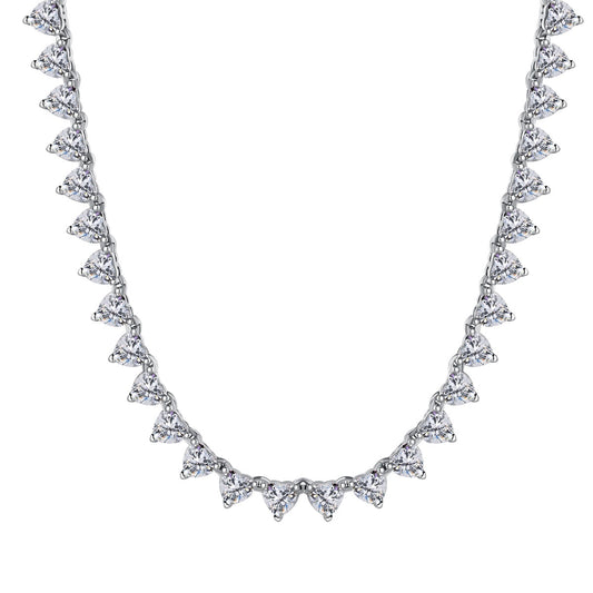 [baslovejewels]Ornate Heart Cut Tennis Necklace