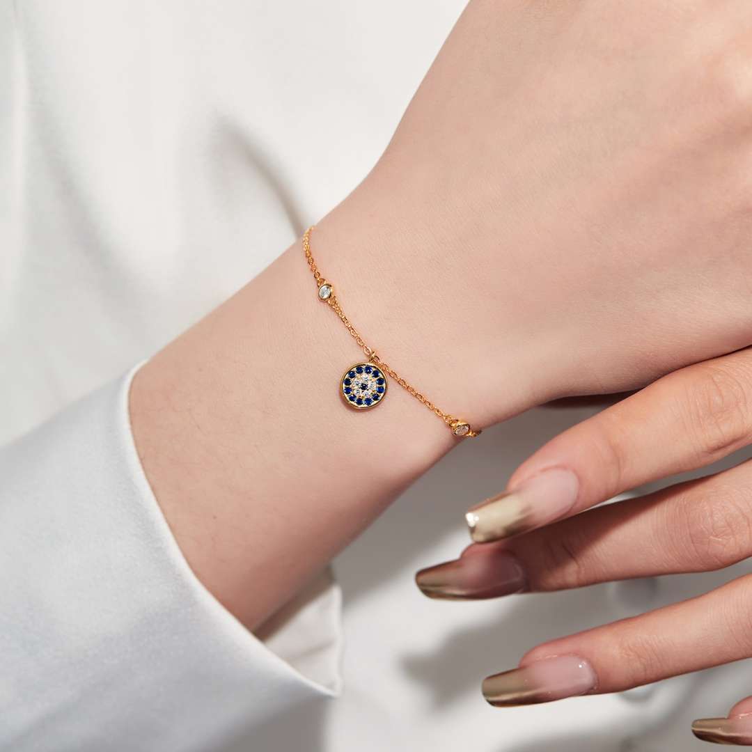 [baslovejewels]Devil's Eye Round Shape Bracelet