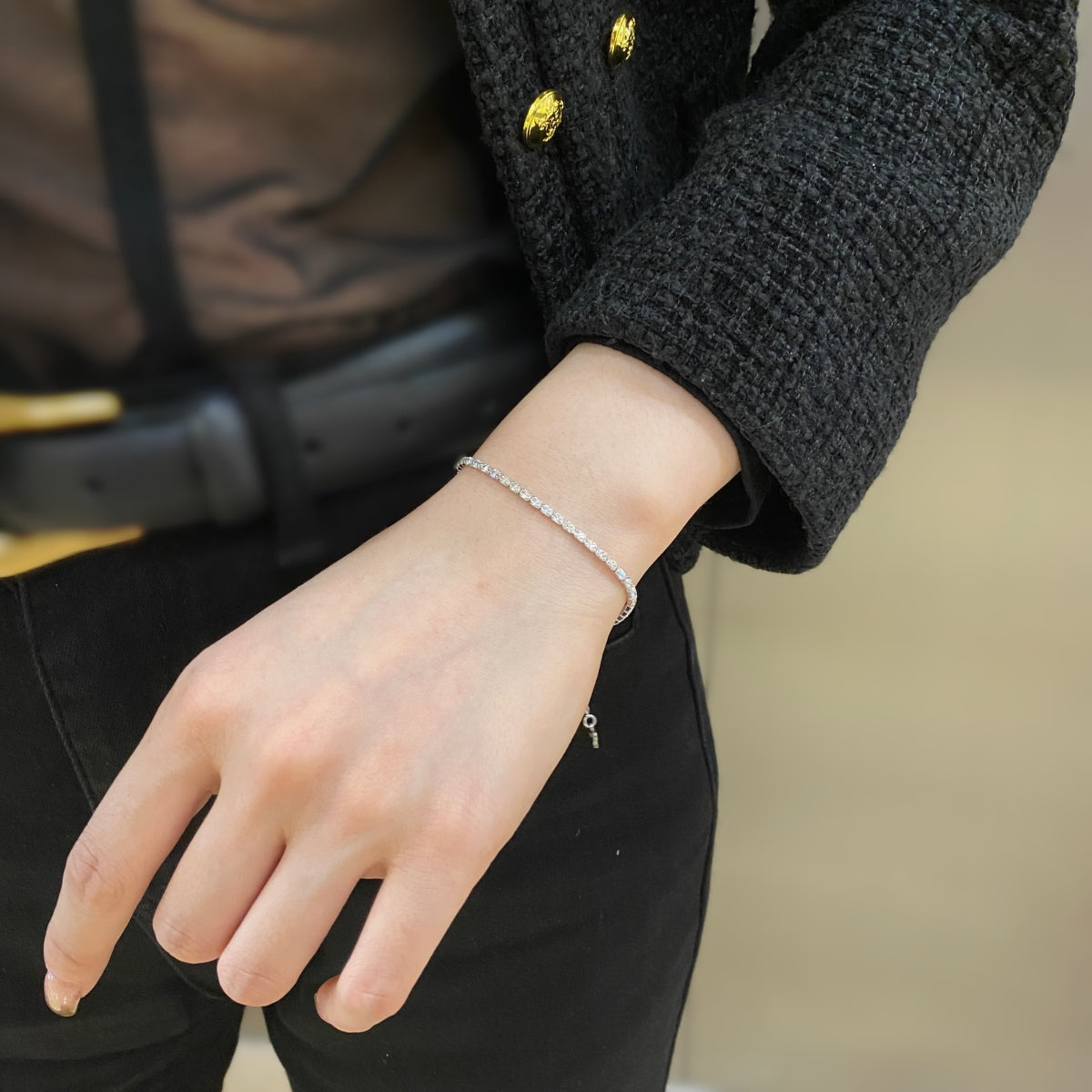 [baslovejewels]Elegant Emerald Cut Daily Bracelet