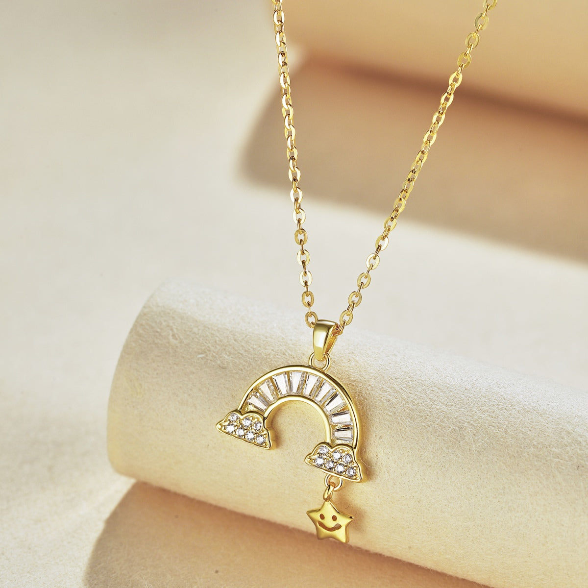 [baslovejewels]Unique Rainbow Star Necklace
