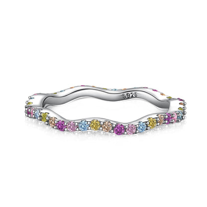 [baslovejewels]Dainty Colorful Round Cut Party Ring
