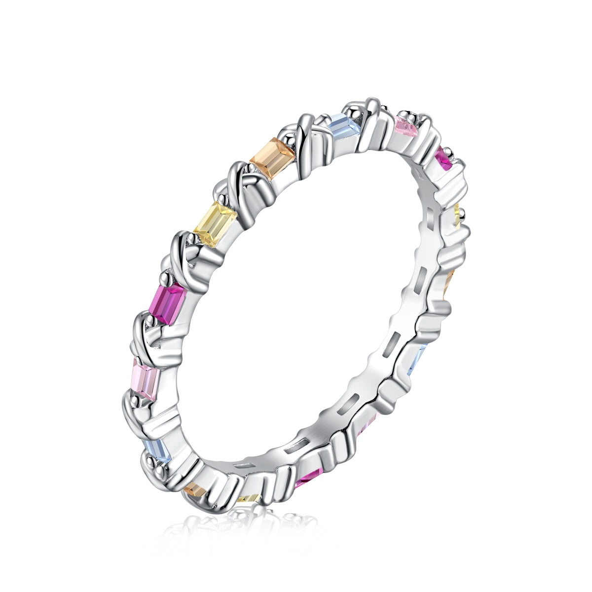 [baslovejewels]Charming Colorful Round Cut Daily Ring