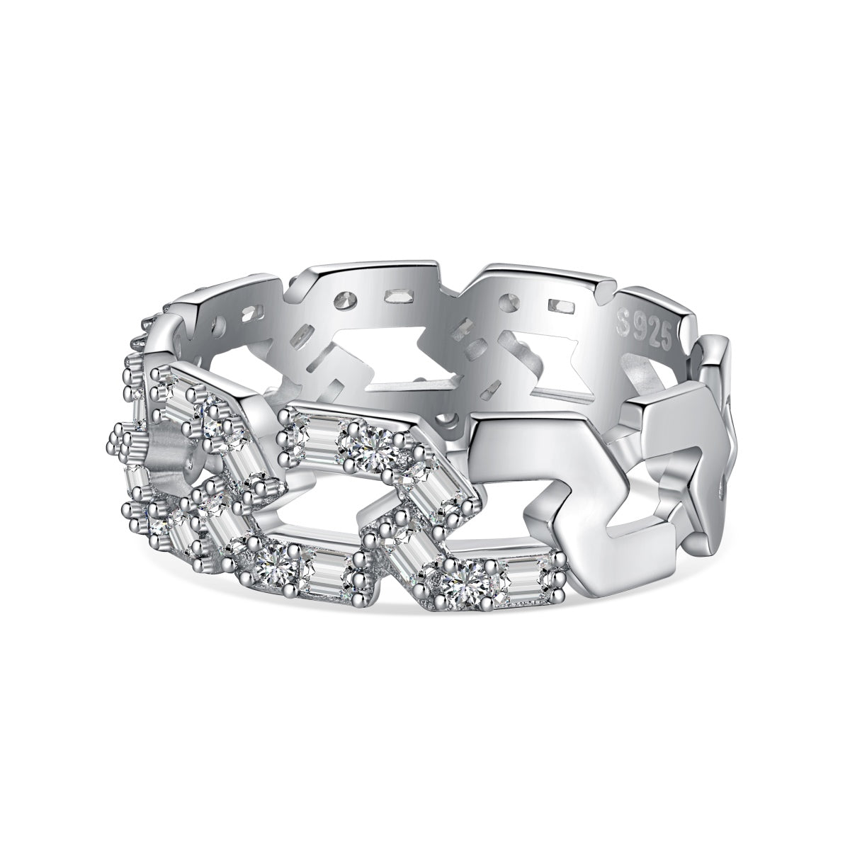 [baslovejewels]Sparkling Vibrant Emerald Cut Daily Ring