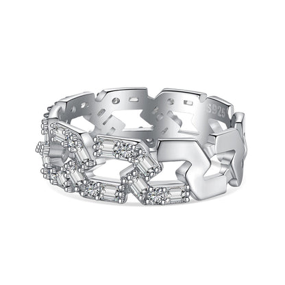 [baslovejewels]Sparkling Vibrant Emerald Cut Daily Ring
