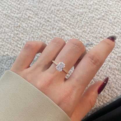 [baslovejewels]2.0 Carat Dazzling Sparkling Radiant Cut Party Ring