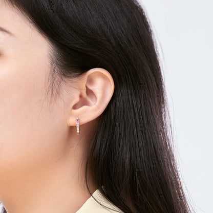 [baslovejewels]Radiant Colorful Round Cut Earrings