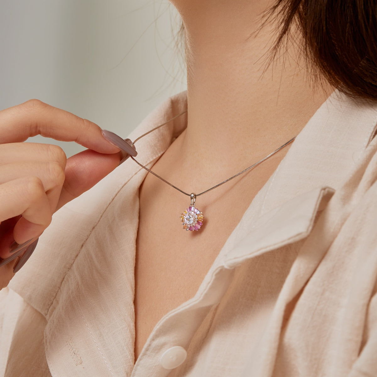 [baslovejewels]Charming Flower Colorful Necklace
