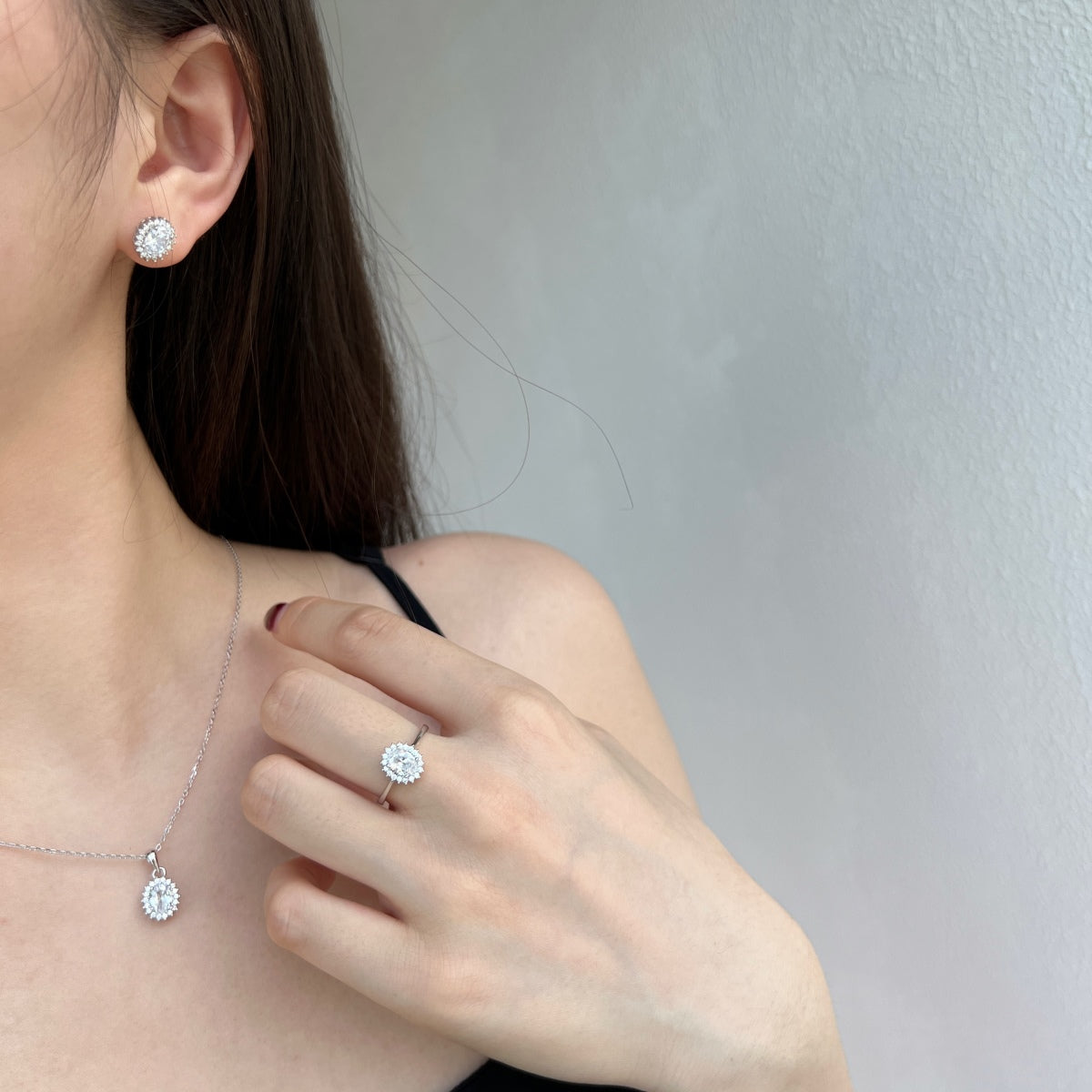 [baslovejewels]Delicate Radiant Oval Cut Daily Earrings