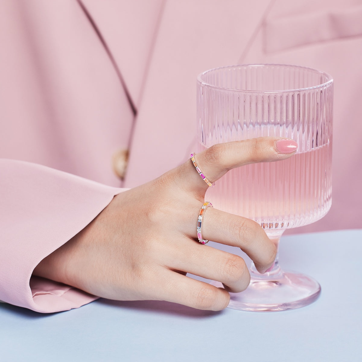 [baslovejewels]Lively In Shades Elegant Radiant Cut Daily Ring