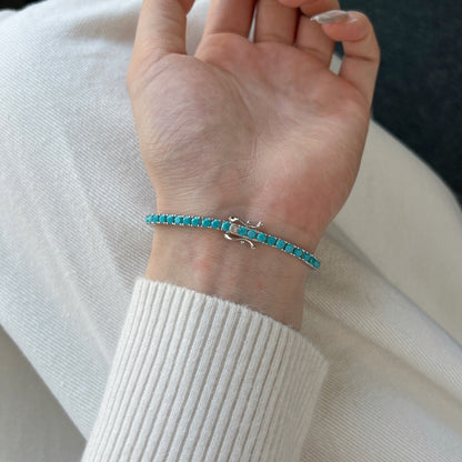 [baslovejewels]Dainty Charming Round Cut Tennis Bracelet