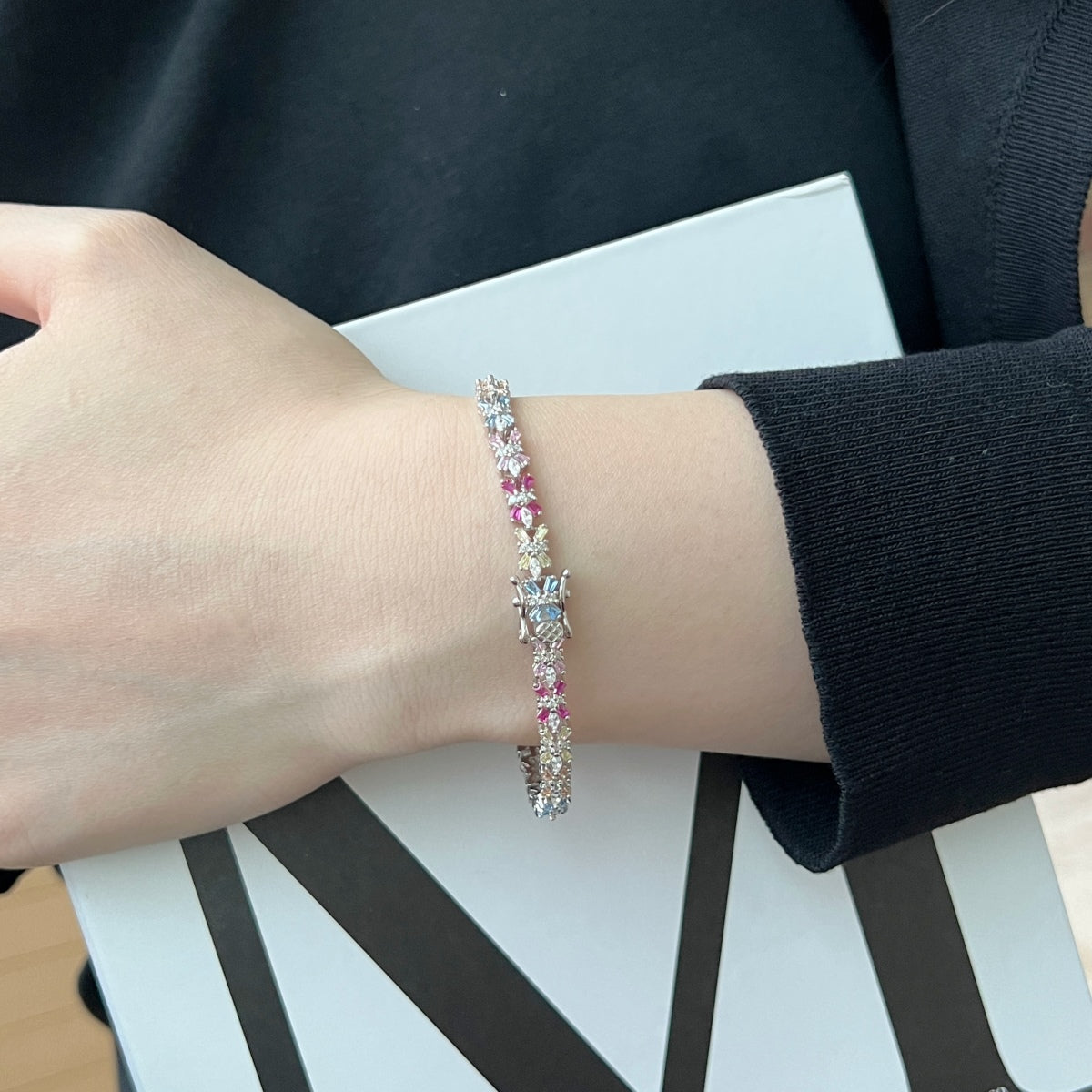 [baslovejewels]Radiant Colorful Emerald Cut Party Bracelet