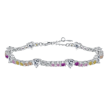 [baslovejewels]Romantic Heart Shape Round Cut Lover Bracelet