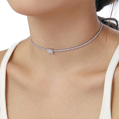 [baslovejewels]2.0 carat Ornate Emerald Cut Necklace