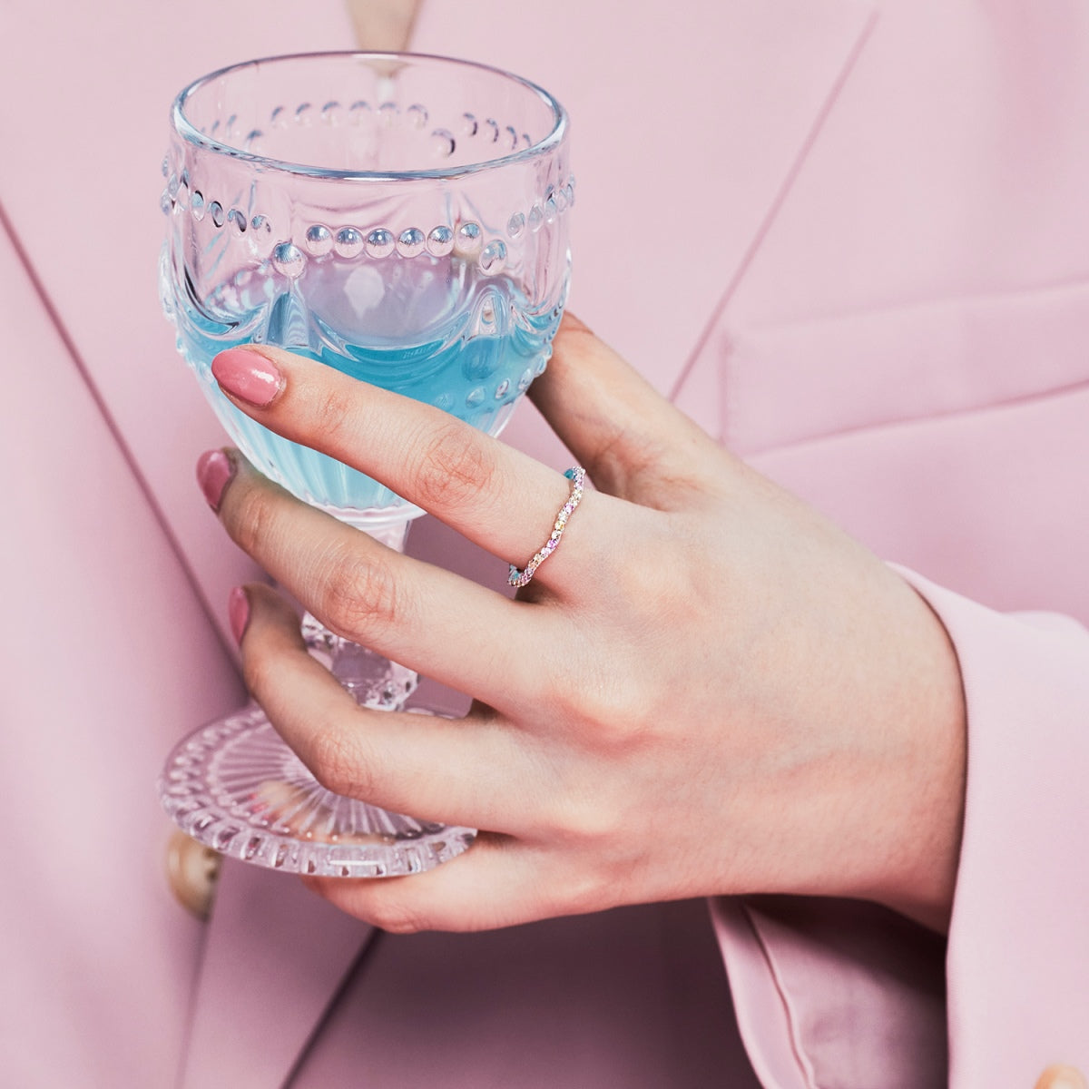 [baslovejewels]Dainty Colorful Round Cut Party Ring