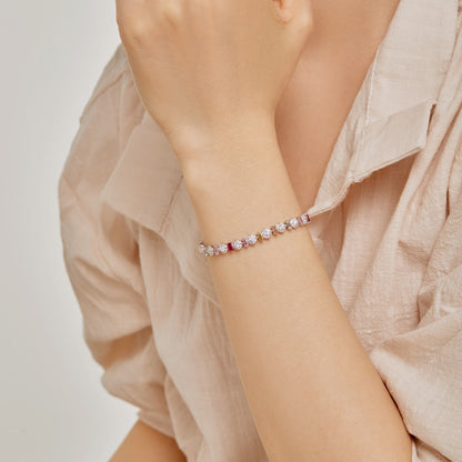 [baslovejewels]Radiant Colorful Round Shape Daily Bracelet