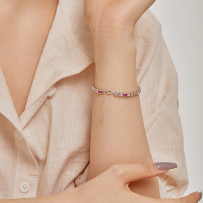 [baslovejewels]Delicate Colorful Emerald Cut Party Bracelet