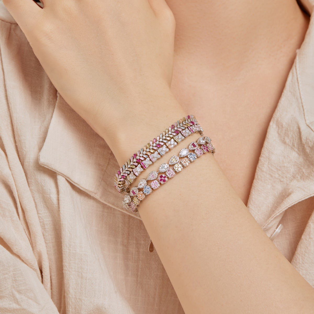 [baslovejewels]Unique Colorful Flower Shape Daily Bracelet