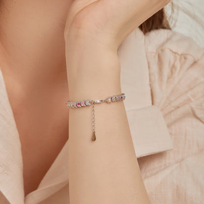 [baslovejewels]Delicate Colorful Multi Cut Daily Bracelet