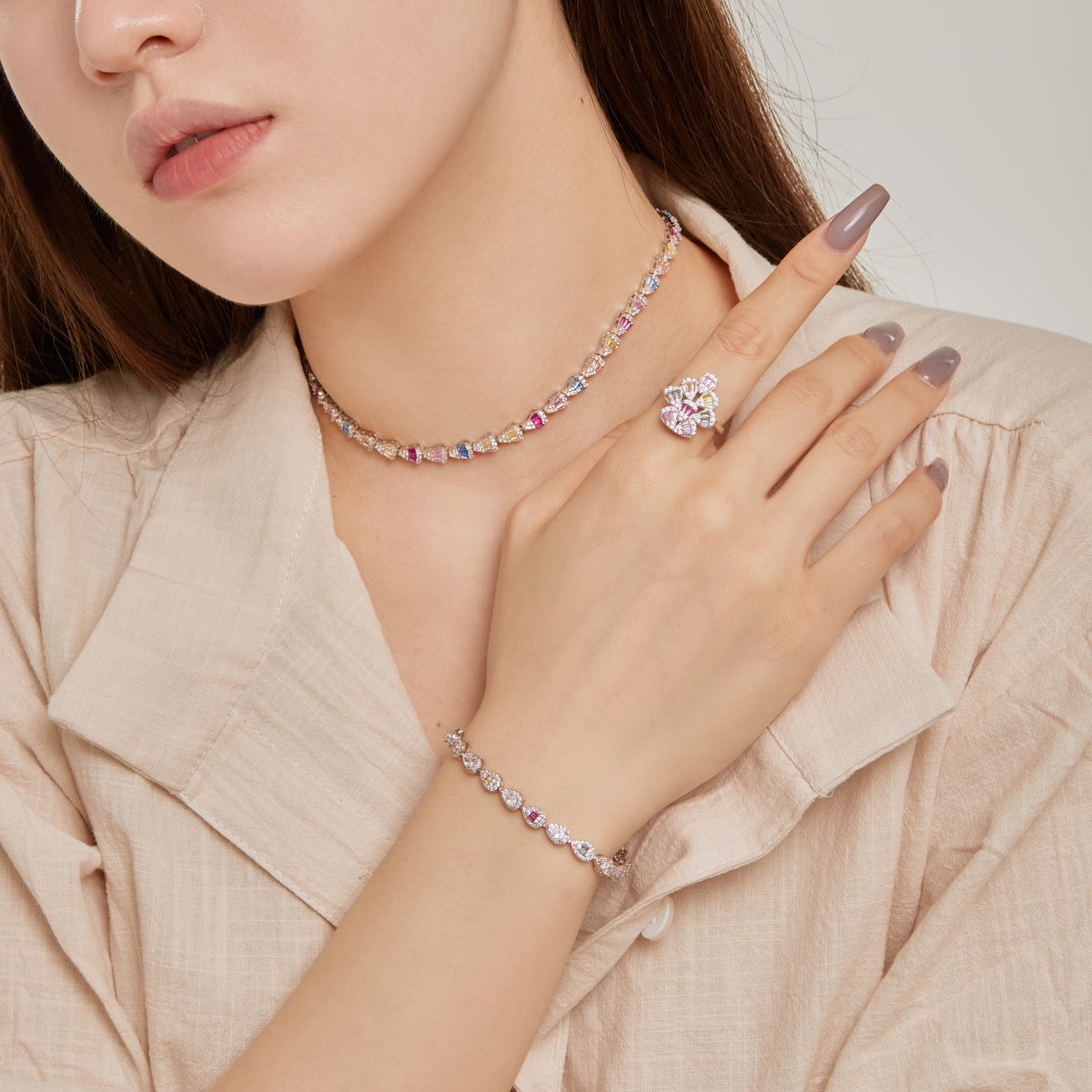 [baslovejewels]0.25 Carat Radiant Water Drop Shape Daily Bracelet