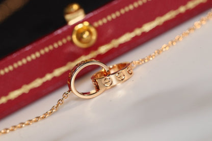 [baslovejewels]LOVE NECKLACE PINK GOLD AND SILVER