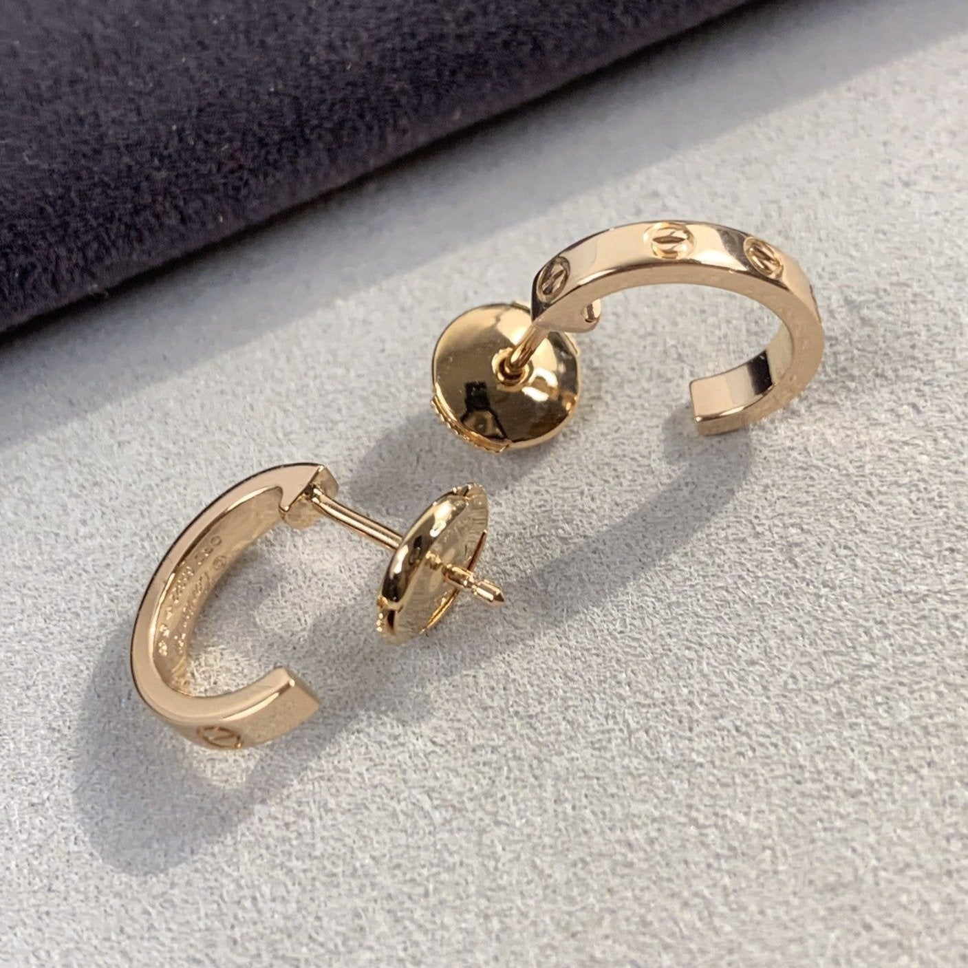 [baslovejewels]LOVE EARRINGS 2.65MM PINK GOLD