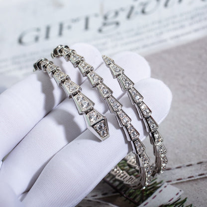 [baslovejewels]SERPENTI BRACELET SILVER DIAMOND DOUBLE ROW