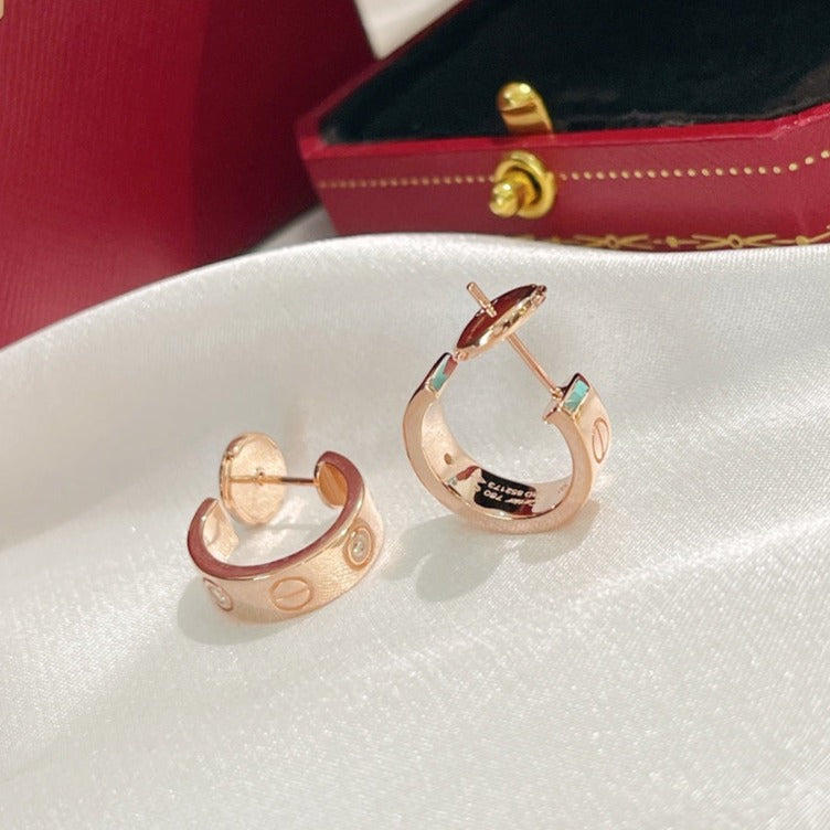 [baslovejewels]LOVE EARRINGS 5.7MM 2 DIAMONDS