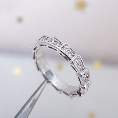 [baslovejewels]SERPENTI RING SILVER DIAMOND PAVED 3MM