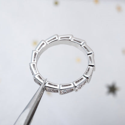 [baslovejewels]SERPENTI RING SILVER DIAMOND PAVED 3MM