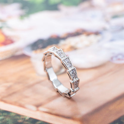 [baslovejewels]SERPENTI RING SILVER DIAMOND PAVED 3MM