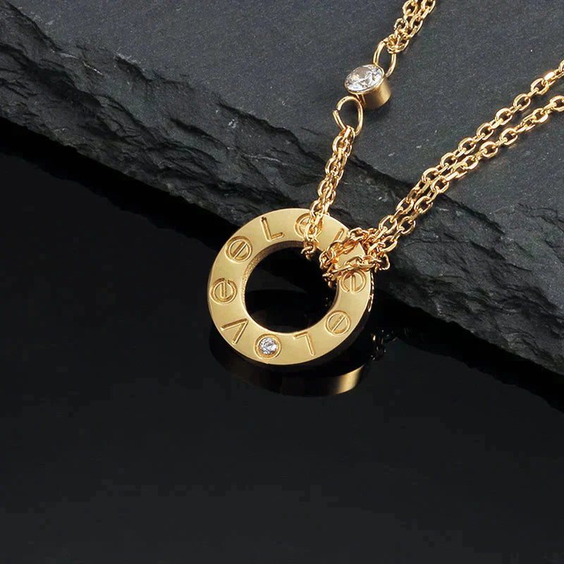 [baslovejewels]LOVE NECKLACE 16MM 2 DIAMONDS