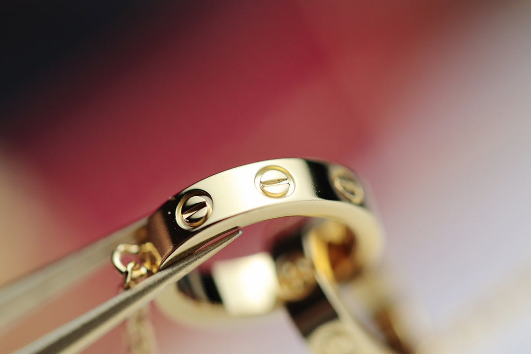 [baslovejewels]LOVE NECKLACE DOUBLE RING GOLD