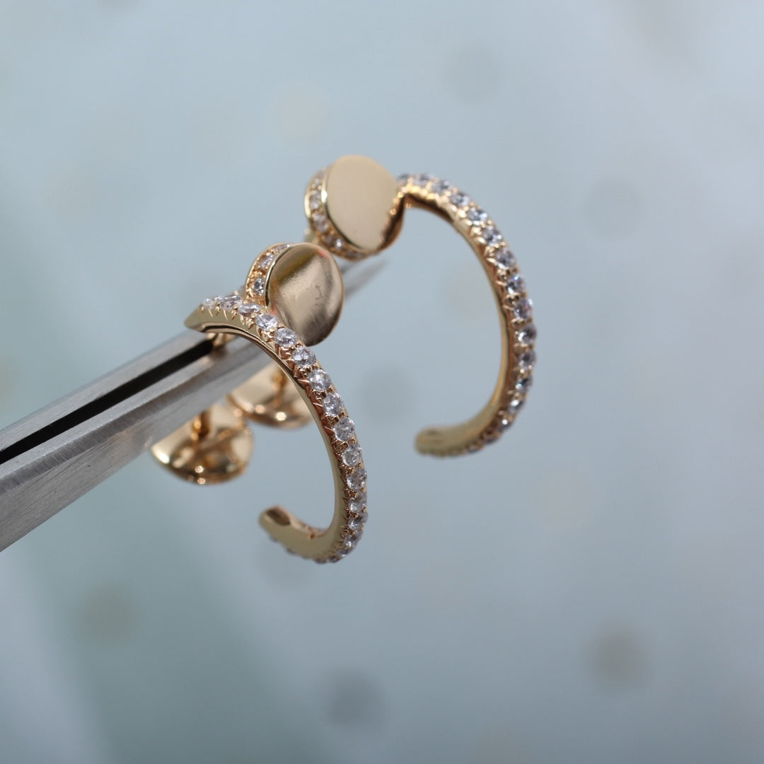 [baslovejewels]JUSTE EARRINGS 12.75MM PINK GOLD DIAMOND