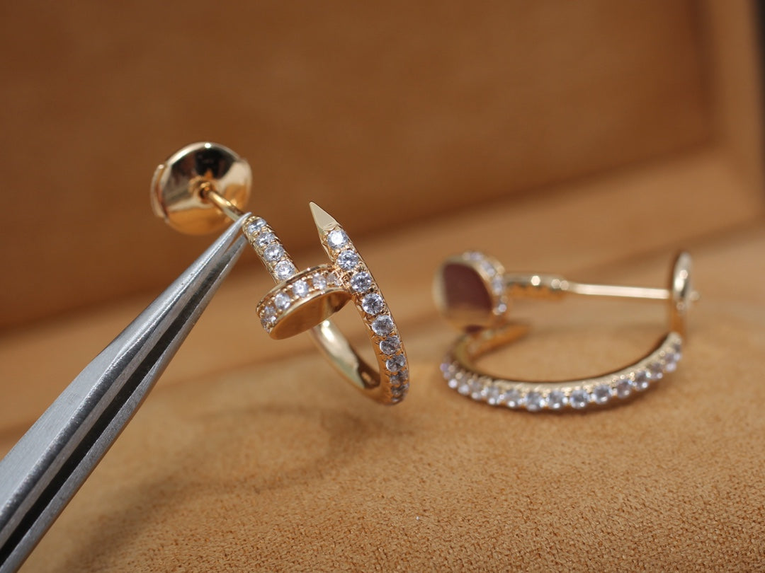 [baslovejewels]JUSTE EARRINGS 12.75MM PINK GOLD DIAMOND