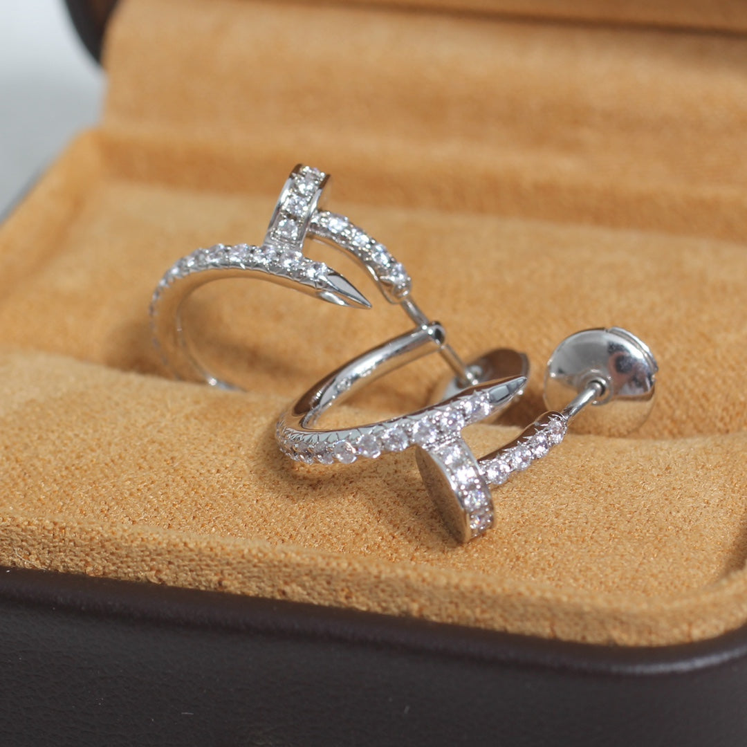 [baslovejewels]JUSTE EARRINGS 12.75MM SILVER DIAMOND